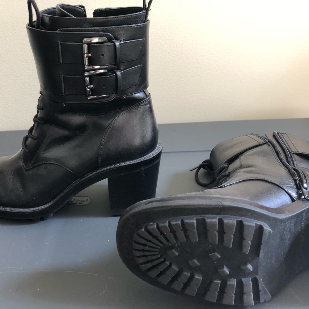 Zara heeled combat boots